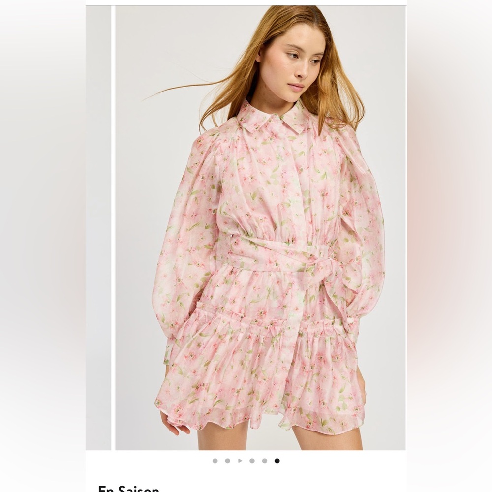 Nordstrom En Saison Pink Floral Dress